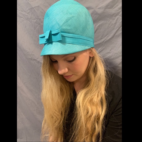 1960 Blue Bucket Hat by ADOLFO II Medium Woven Hat